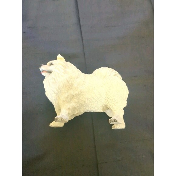 1991 The Canine Collection SAMOYED Resin Dog Figurine White w/Long Hair - Picture 3 of 10